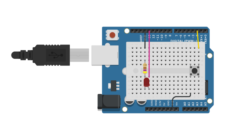 Circuit design On/Off button - Tinkercad
