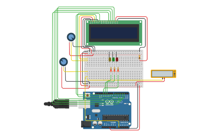 Circuit design Distance sensor control | Tinkercad