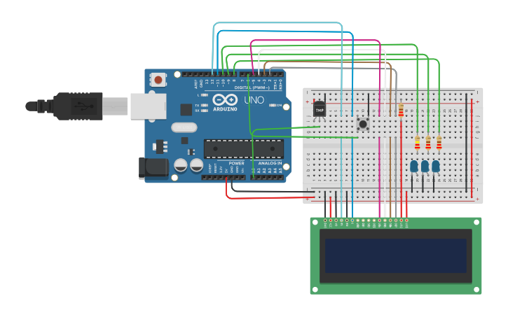 Circuit design Termometro - Tinkercad