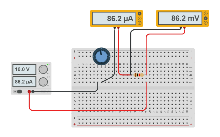Circuit design Билет 30 ВАХ резистора - Tinkercad
