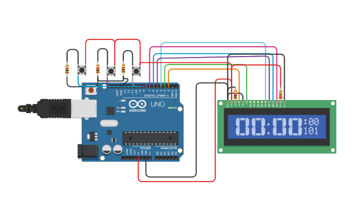 Circuit design Timer/clock - Tinkercad