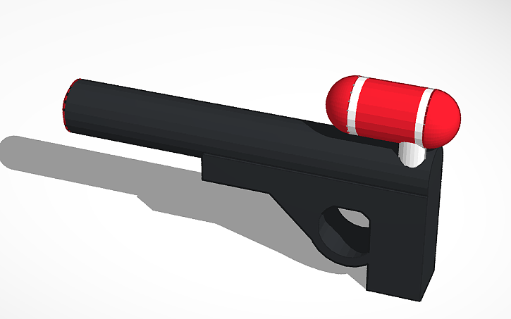 3d Design Silenced Pistol From Big Paintball Tinkercad