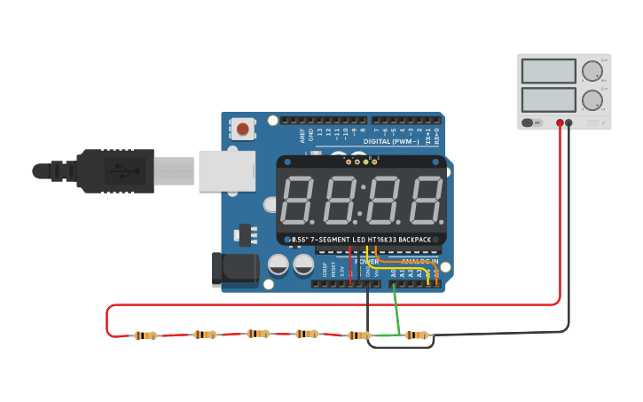 Circuit design Copy of PADRÃO para TM1637 - Tinkercad