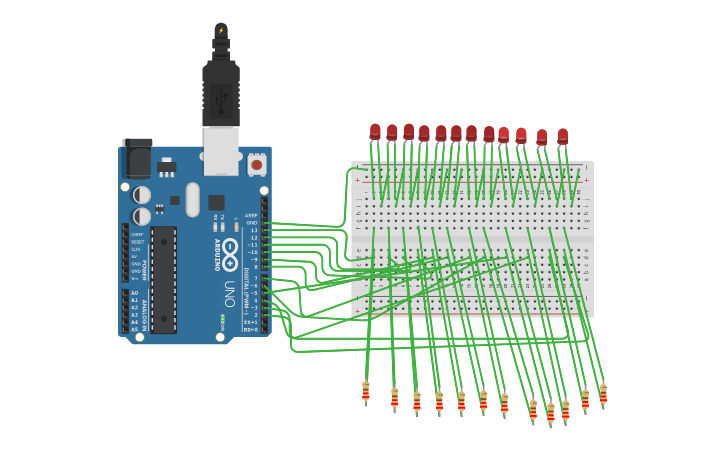 Circuit design Arduino Mega - Tinkercad