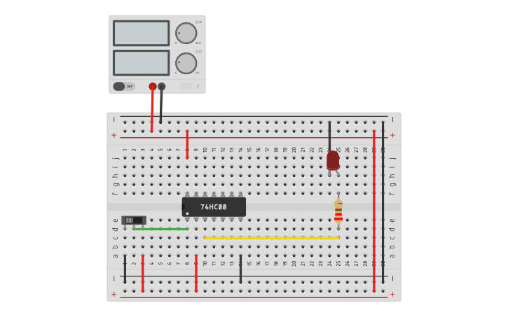 Circuit design NAND as NOT gate with sw2