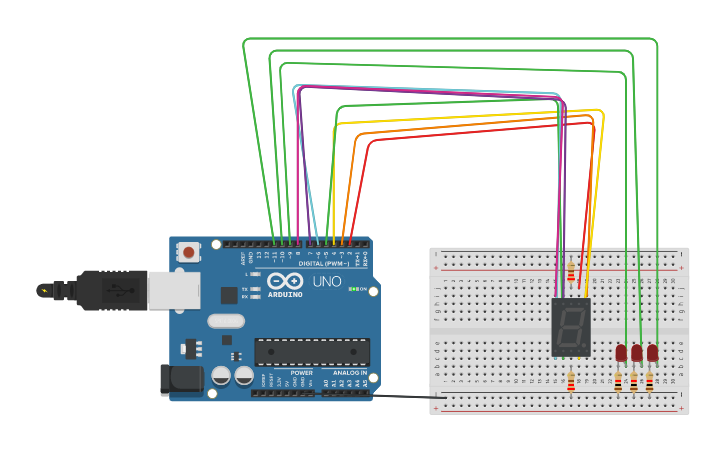 Circuit Design Serial Led Tinkercad 7320