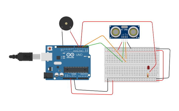 Circuit design LED - SENSOR - LED - Tinkercad