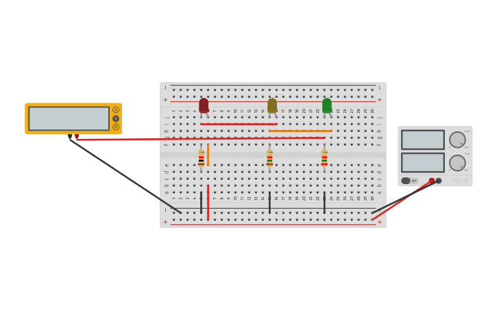 Circuit design Battery level indicator - Tinkercad