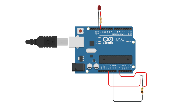 Circuit design light sensor - Tinkercad