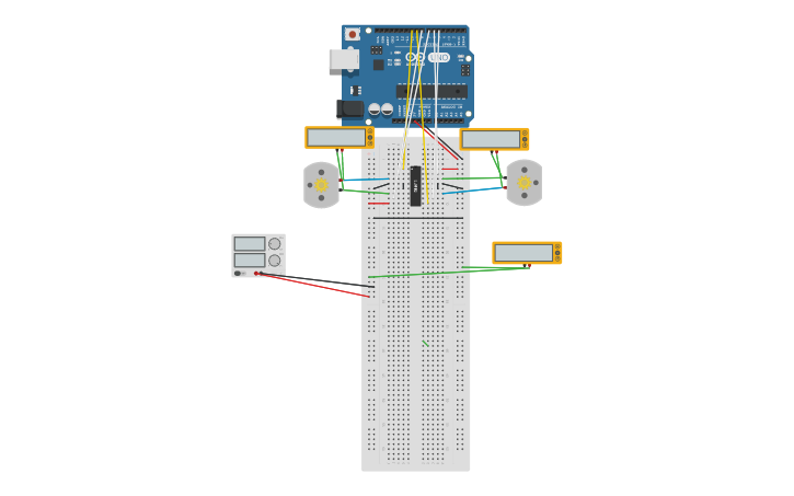 Openable Arduino Bridge Circuit design H-Bridge Arduino Shield - Tinkercad