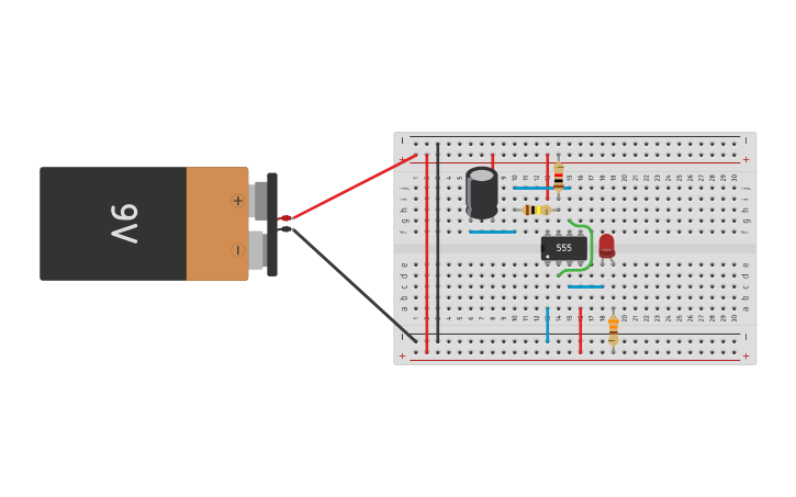 Circuit design 555 Astable | Tinkercad