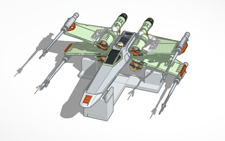 3D design X-Wing w/ stand | Tinkercad