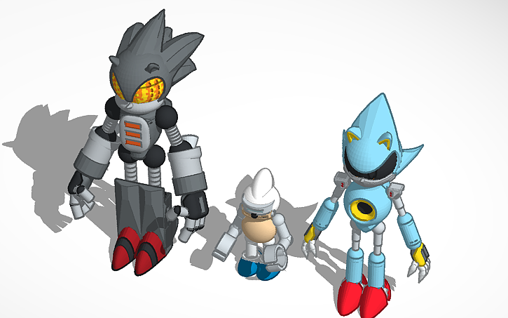 Custom Sonic Bot 3D design Sonic-Faker-Bots Scale: Pt. 2 - Tinkercad