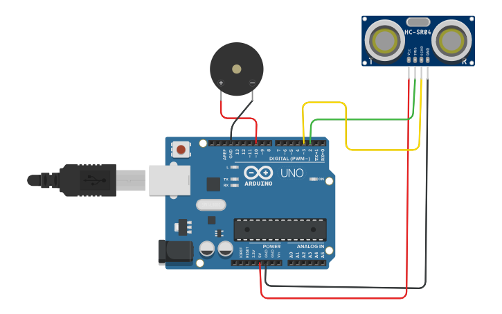 Circuit design smart shoe project for visually impaired - Tinkercad