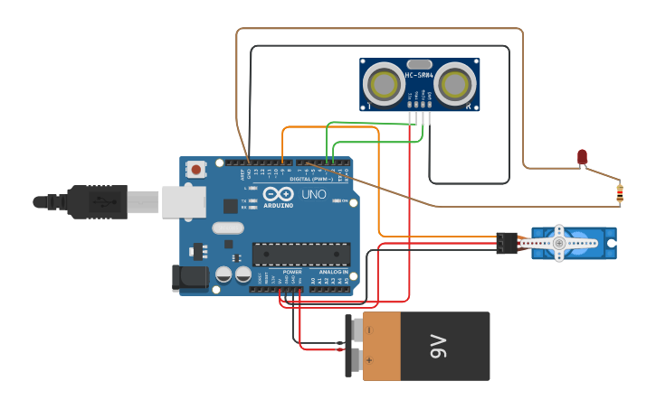 Circuit design Smart Dustbin using Arduino and ultrasonic sensor ...