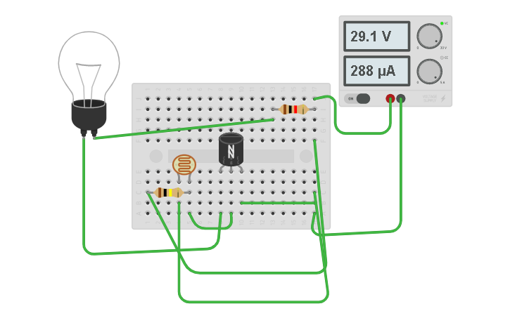 Circuit design dark sensor - Tinkercad