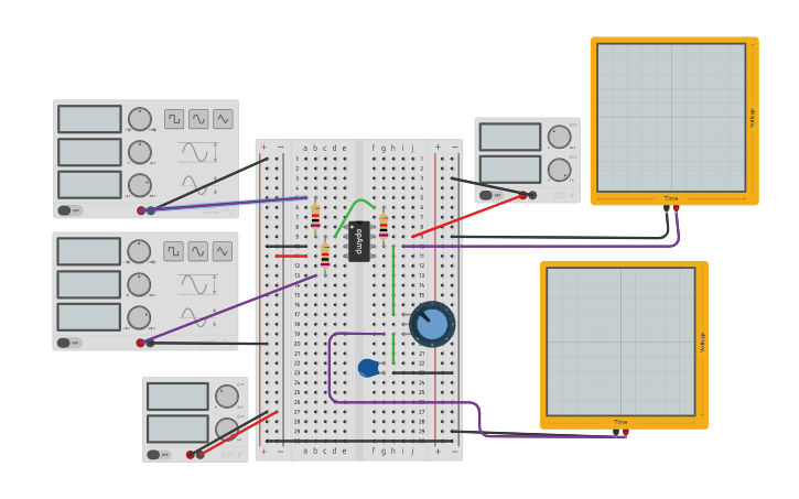 Circuit design Lab 3 - Low Pass Filter - Tinkercad