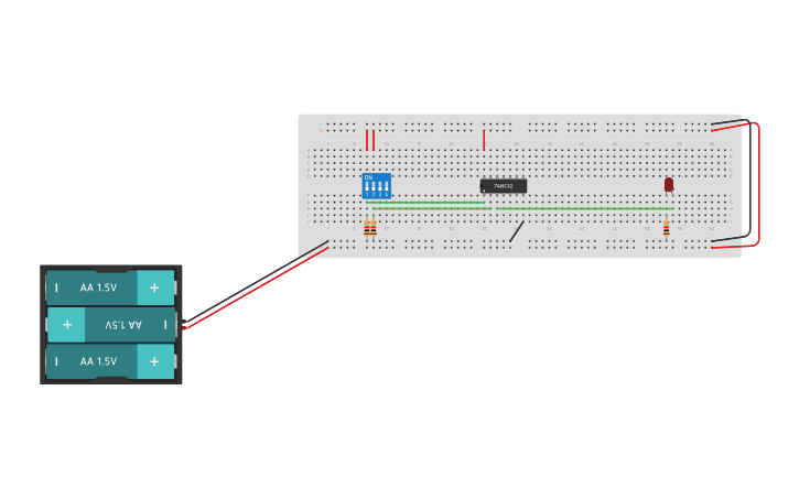 Circuit design COMPUERTA OR | Tinkercad