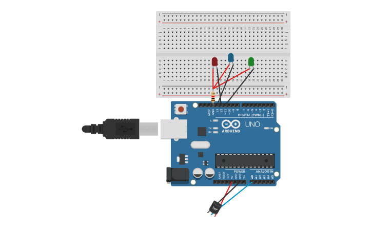 Circuit design Program 4: Temperature Sensor - Tinkercad