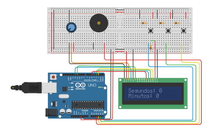 Circuit design Projeto Timer - Tinkercad
