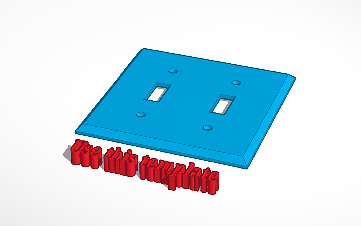 3D design Double Light Switch Cover Template Tinkercad 3D design Double Light Switch Cover Template Tinkercad