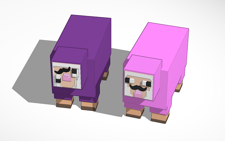 3d design pink sheep purple shep all credit goes to the creator