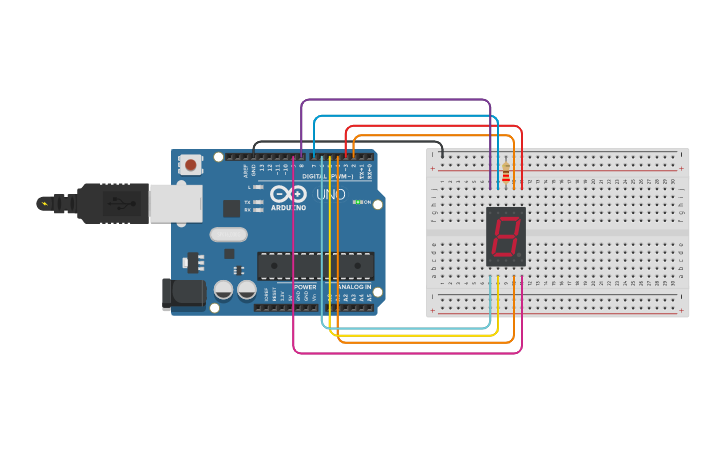 Circuit design Contagem regressiva - Tinkercad