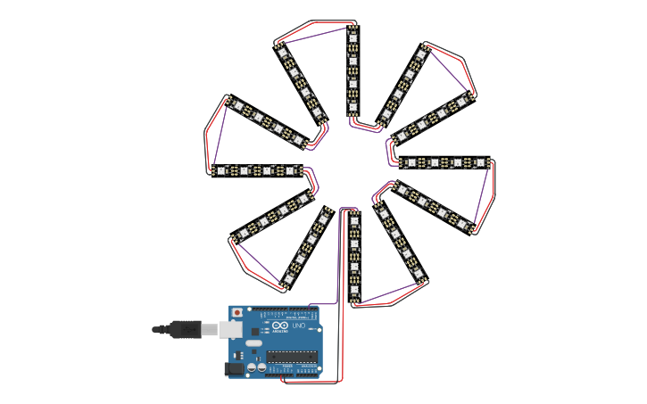 Arduino Led Circle Circuit design Círculo LED de píxeles - Tinkercad