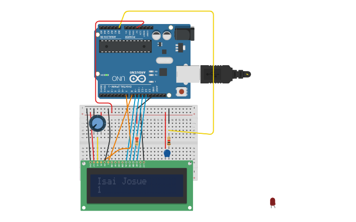 Circuit design LCD arduino - Tinkercad
