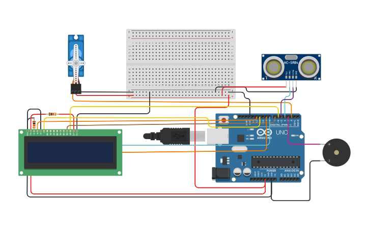 Circuit design 360 Degree Radar System - Tinkercad