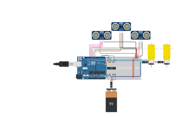 Circuit design Autonomous-Hand-Following-Car-Arduino-and-Ultrason ...