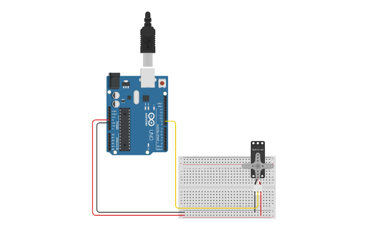 Circuit design 3A. ServoMotor Control - Tinkercad