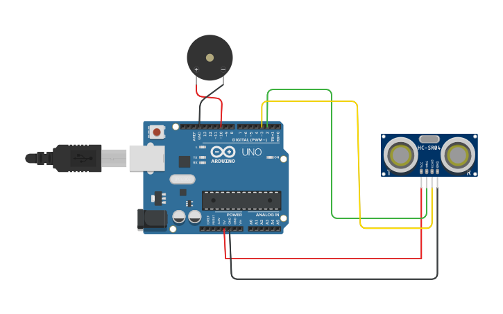 Circuit design beep sensor use with arduino - Tinkercad