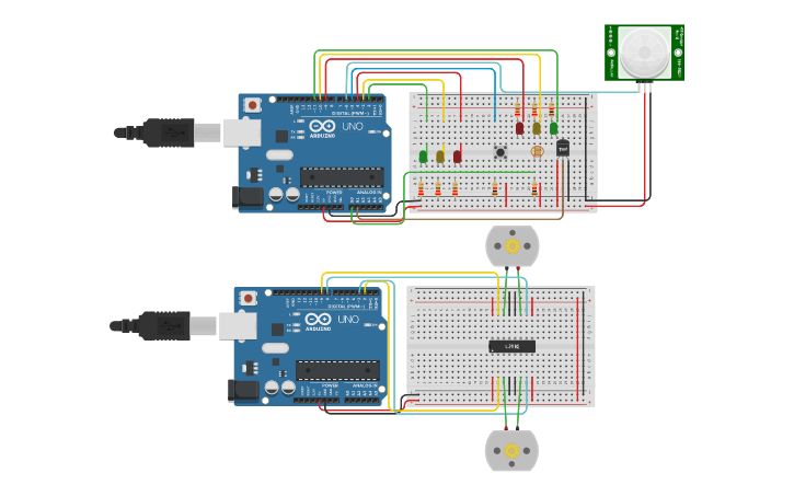 Circuit design 2-Wheeled Drive Robot - Tinkercad
