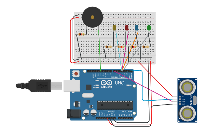 Circuit design เซนเซอร์ตรวจจับการเปิดประตู - Tinkercad