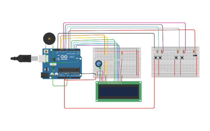 Circuit design Arduino alarm clock | Tinkercad