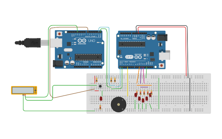 Circuit design Serial Communication Between Two Arduino Boards - Tinkercad