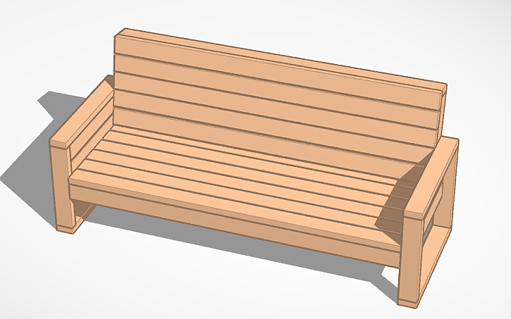 3D design Garden Bench - Tinkercad