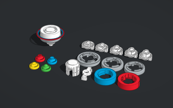 Beyblade Unity 3D design 【3D TEMPLATE】Beyblade Unity System - Tinkercad