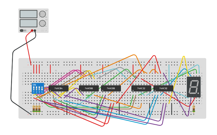 Circuit design Letter Display 7-Segment Display - Tinkercad
