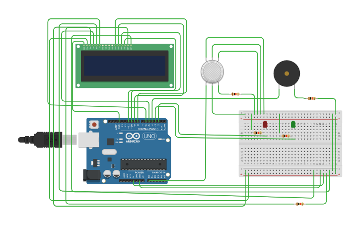 Circuit design gas sensor - Tinkercad