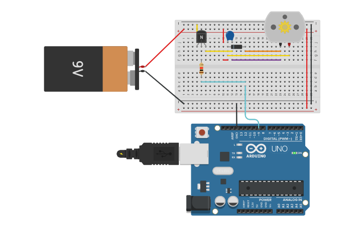 Circuit design EXPERIMENT 3.C. SERIAL DC MOTOR CONTROL | Tinkercad