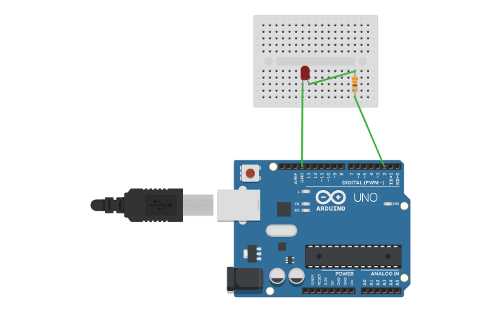 Circuit design LED Blinking with Aurdino - Tinkercad