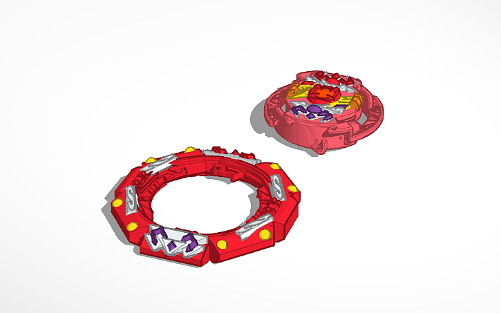 3D design Double-Faced Solomon Beyblade burst QuadStrike - Tinkercad