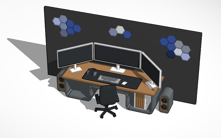 Modern Tinker 3D design Modern Gaming Setup | Tinkercad