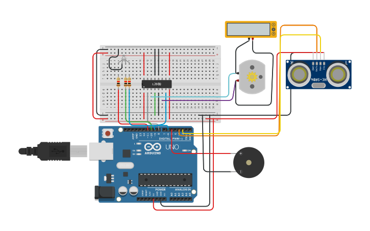 Circuit design Smart Water level sensor - Tinkercad