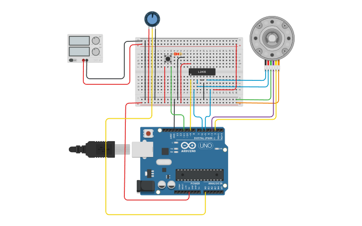 Circuit design DC Motor Speed Control System using PID - Tinkercad