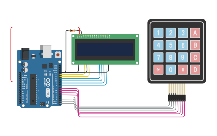 Circuit design Digital Code lock - Tinkercad