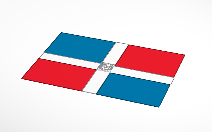 3D design Dominican Republic Flag - Tinkercad