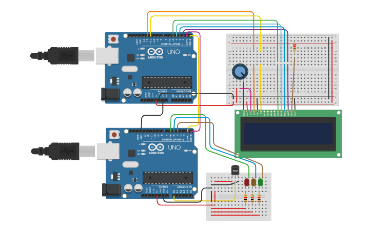 Circuit design practica uart - Tinkercad